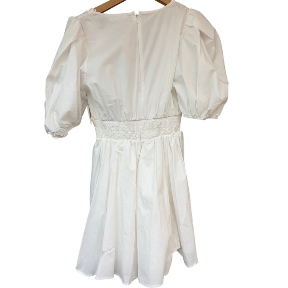 Altar'd State Miya White Puff Sleeve Mini Dress Cotton Size Extra Small NWT - Picture 7 of 9